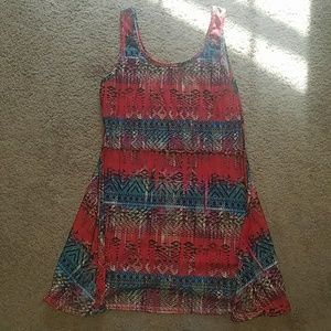 Red blue pink dress
